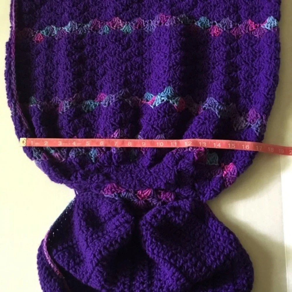 Hand‎ Crocheted Purple Mermaid Tail Adult Size